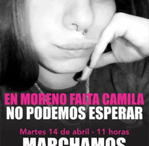 Marcha para exigir la aparición con vida de Camila Tarocco