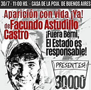 El jueves 30 de julio se cumplen 3 meses de la desaparición de Facundo Astudillo Castro