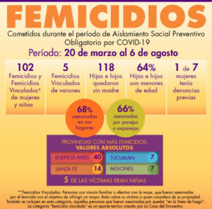 140 días de aislamiento obligatorio y 102 Femicidios