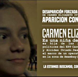 Sobre la desaparición forzada de la niña Carmen Elizabeth Oviedo Villalba, de 14 años, en el Paraguay