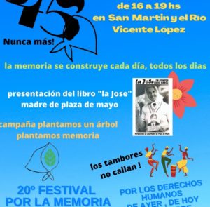 ¡Festival por la memoria  y el nunca más Vicente López!