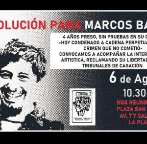 Intervención artística por la libertad de Marcos