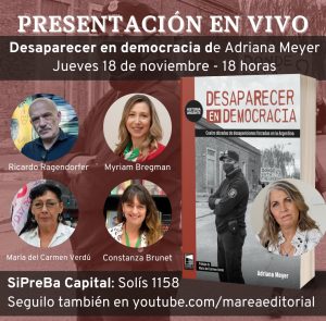 Presentación del libro que devela el accionar represivo del Estado y de quienes lo gerenciaron