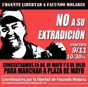 ¡Liberen a Facundo Molares, NO a su extradición!