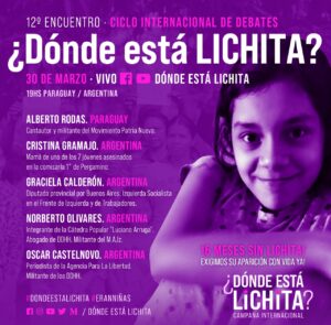 12° Encuentro del Ciclo Internacional de Debates ¿Dónde Está Lichita?