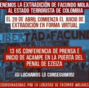 Acampamos frente al penal de Ezeiza desde las 13 hs del 20/4!!