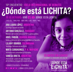  19° Encuentro. Ciclo Internacional de Debates ¿Dónde está Lichita?