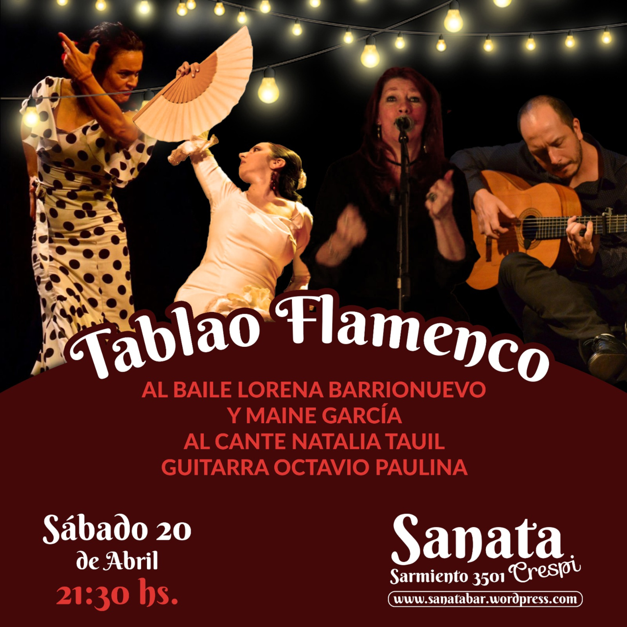 Tablao Flamenco-sábado 20 de abril-21:30h – Al sobre