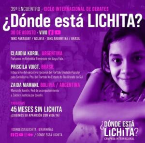 39º ENCUENTRO CICLO INTERNACIONAL DE DEBATES: ¿DÓNDE ESTÁ LICHITA?