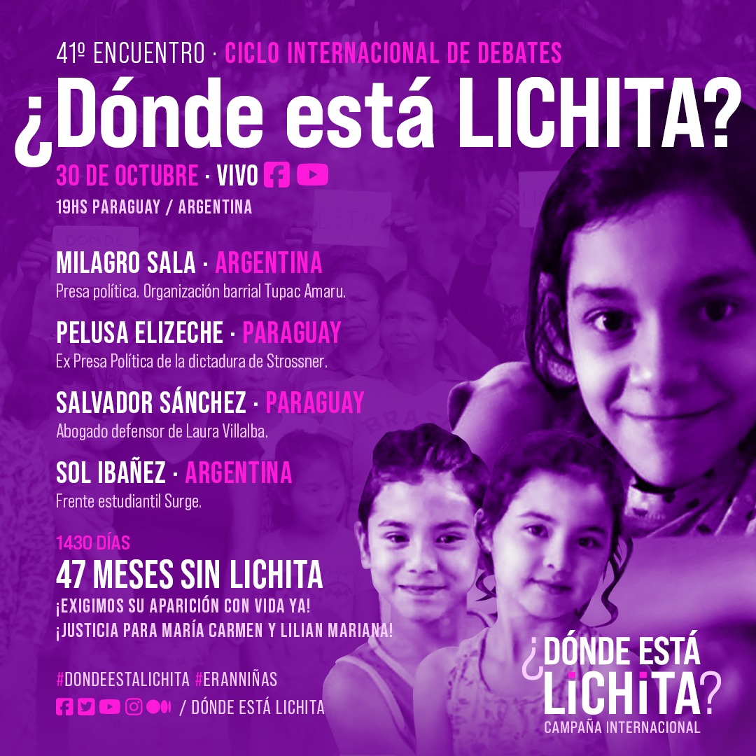 #DONDEESTÁLICHITA – ERAN NIÑAS || CONVERSATORIO VIRTUAL N° 41 ¿Dónde está Lichita? – Eran Niñas