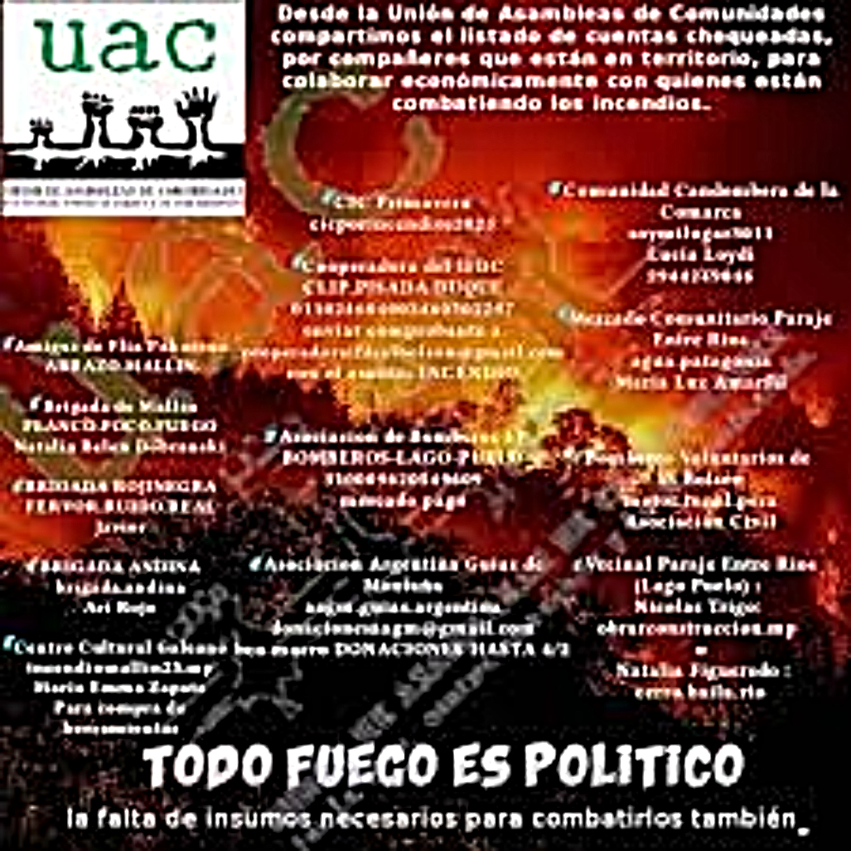 📢 DECLARACIÓN DE LA UNIÓN DE ASAMBLEAS DE COMUNIDADES SOBRE INCENDIOS EN LA COMARCA ANDINA🔥