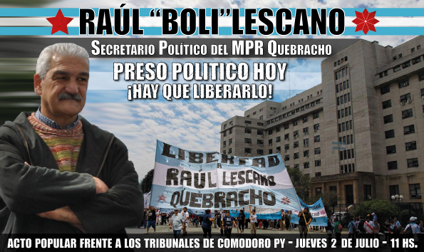 Por la libertad de Raúl “Boli” Lescano.