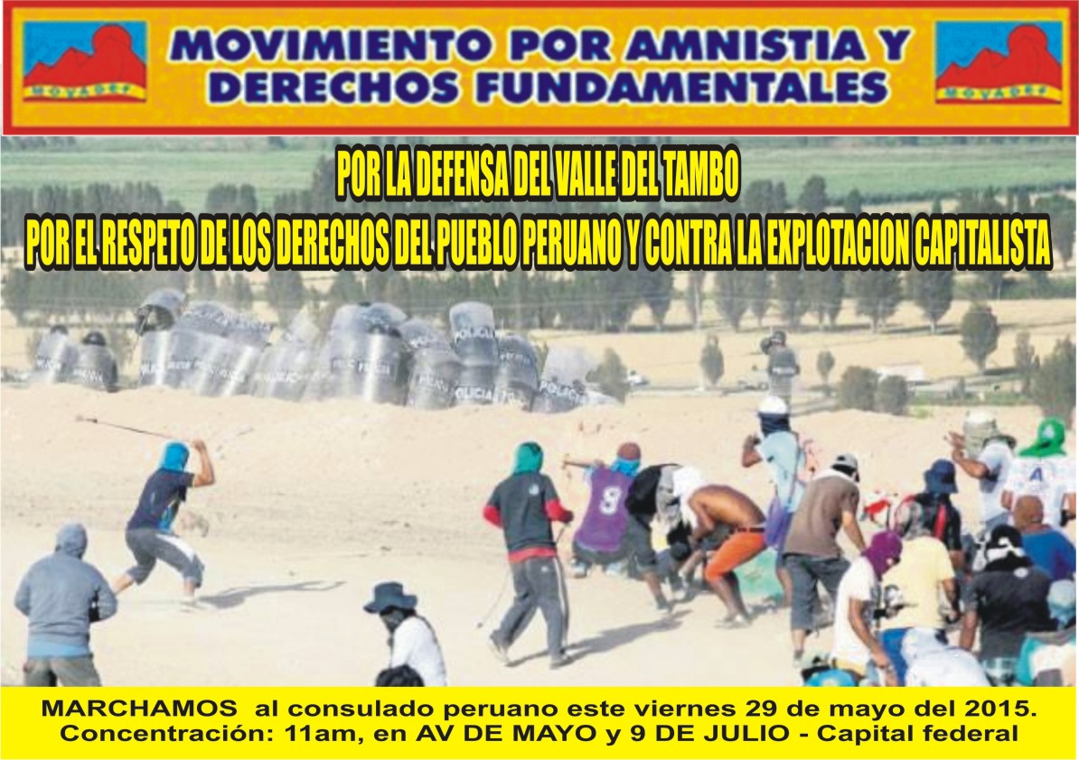 Marcha de solidaridad con el pueblo peruano ante la represión