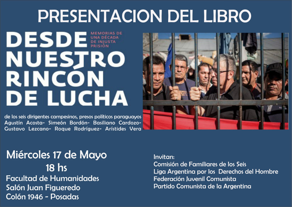 Presentación del libro de los seis dirigentes campesinos paraguayos presos políticos