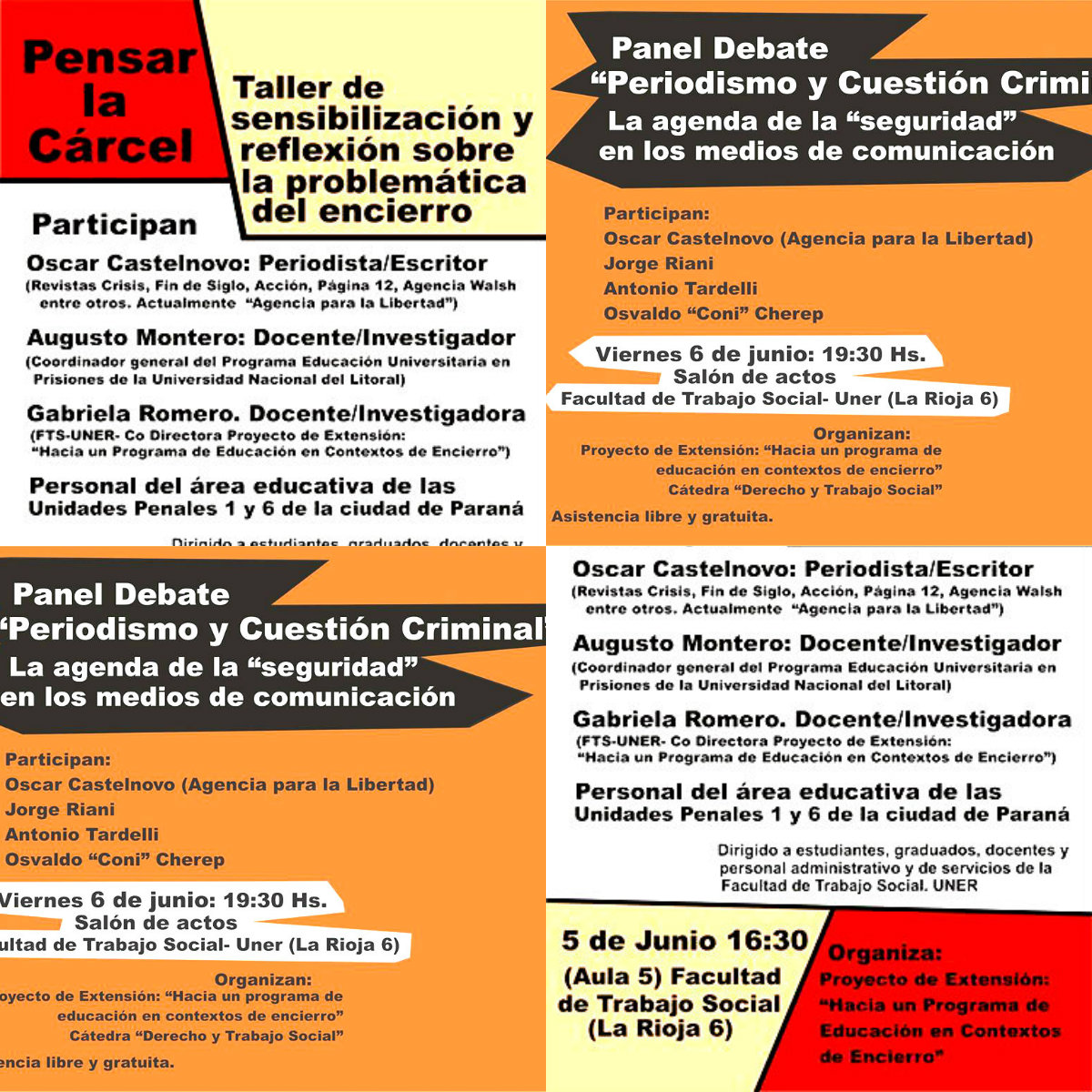 Paraná/ Universidad Nacional de Entre Ríos/ Facultad de Trabajo Social/ 5 y 6 de Junio/