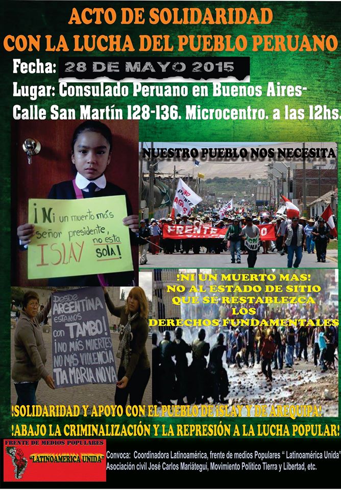 Acto solidario con el pueblo peruano